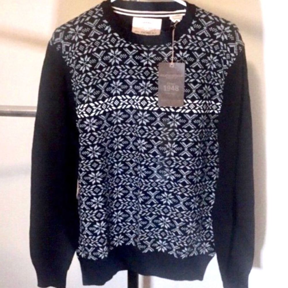 WEATHERPROOF Mens Black Knit Sweater Sz LRG NWT